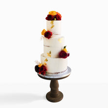 Load image into Gallery viewer, Semi-naked floral cake (3-tier)