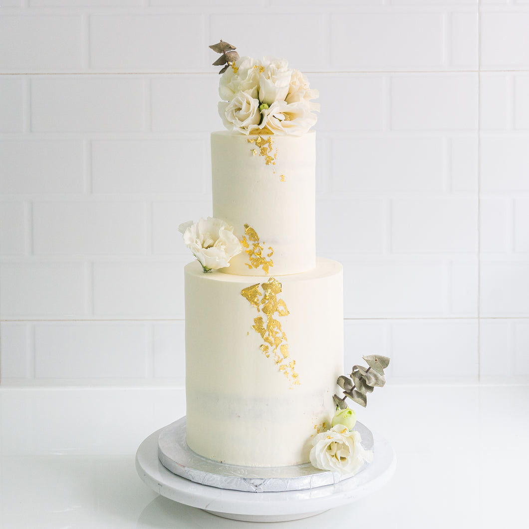 Semi-naked floral cake (2-tier)