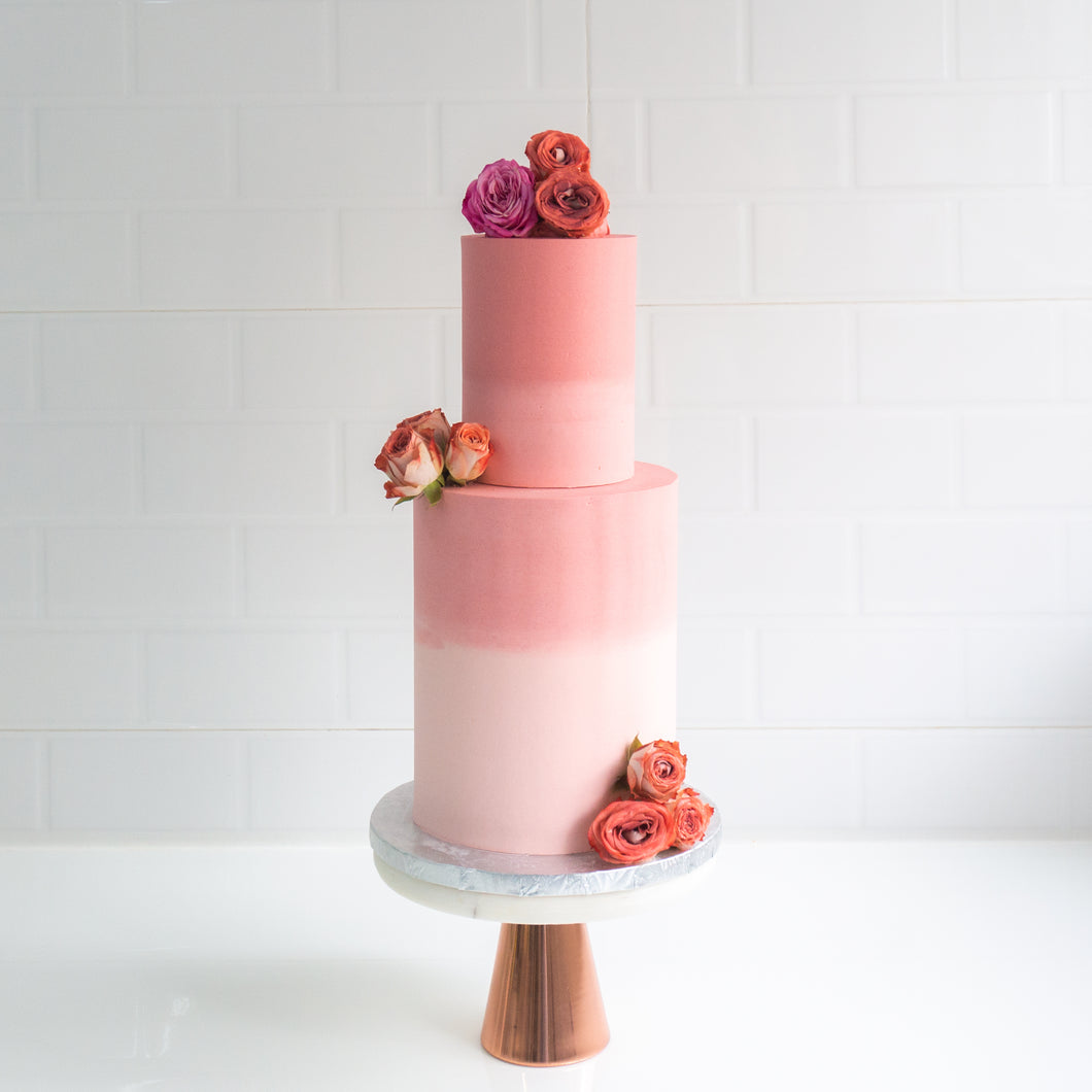 Ombre floral cake (2-tier)