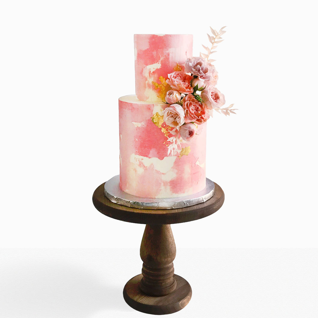 Watercolour floral cake (2-tier)