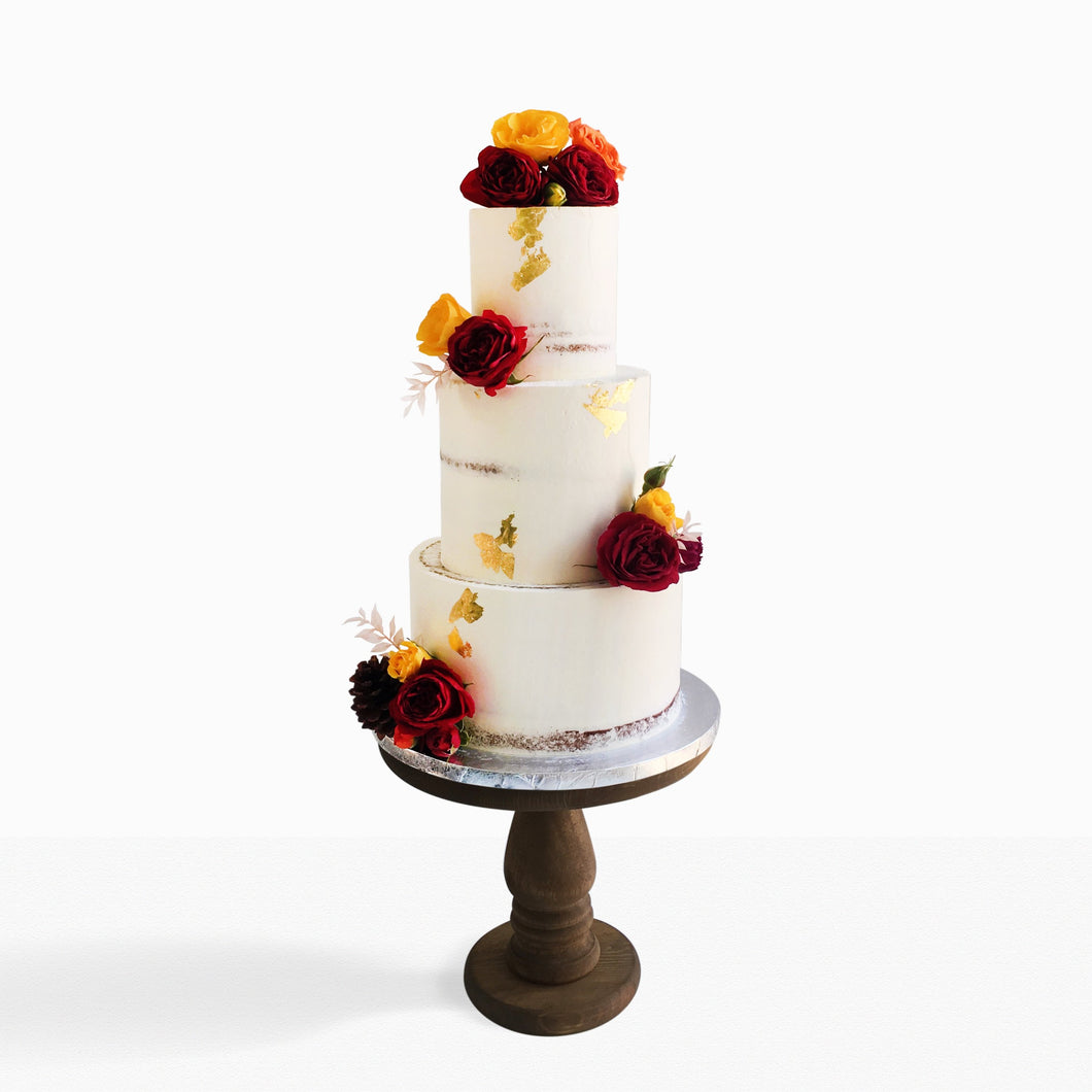 Semi-naked floral cake (3-tier)